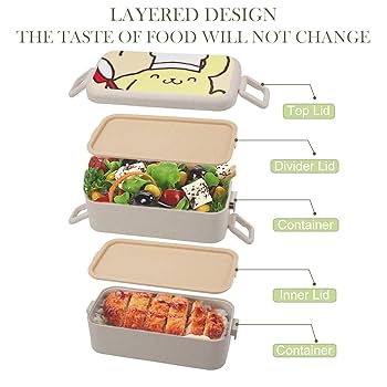 Amazon | ぽむぽむプリン 弁当箱 ランチボックス 二段 ふわっと